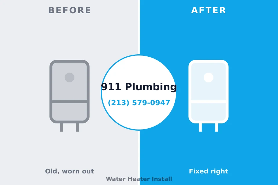 Before and after: plumbing repair West Hills, PA